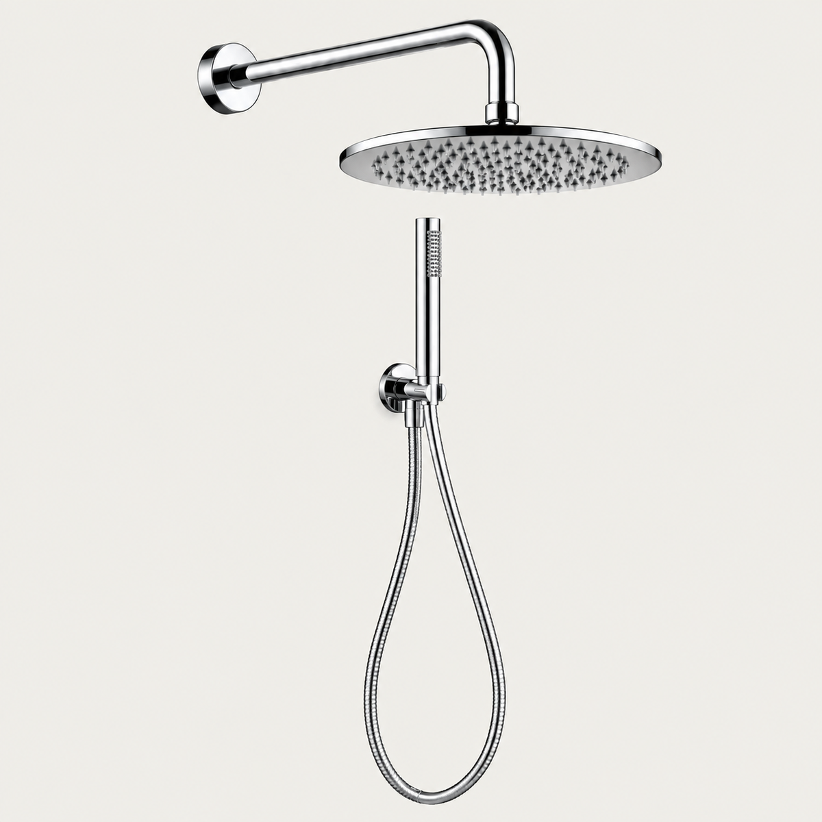 Set doccia tondo con seconda uscita in ottone