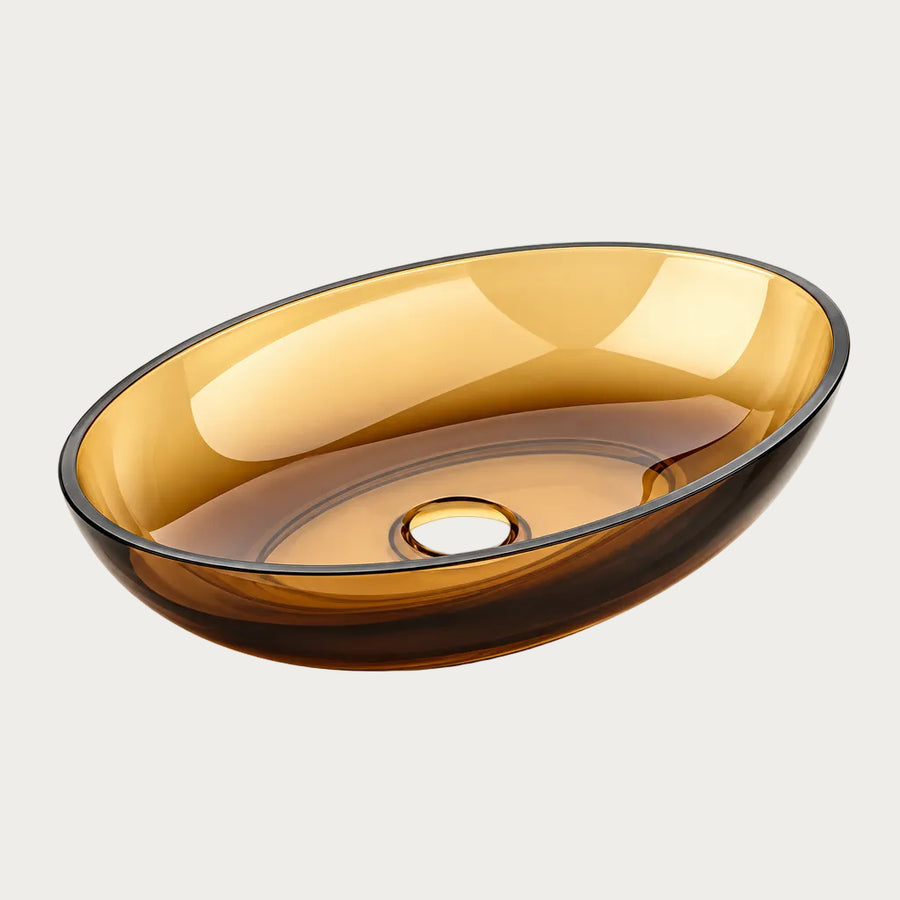 Lavabo trasparente Ovalo Coffee Brown
