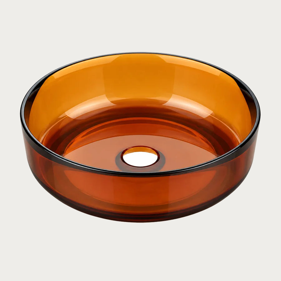 Lavabo trasparente Circa Amber Orange