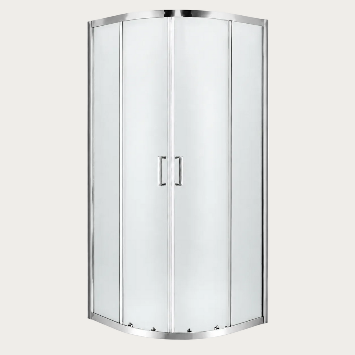 Box doccia semicircolare Forma con vetro satinato con profili cromati con maniglia in acciaio inox